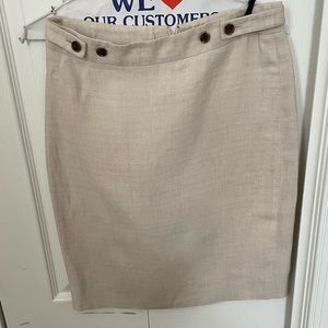 J. Crew Linen Natural Pencil Skirt